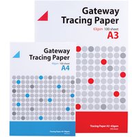 Gateway Natural Tracing Paper Pad A3 63gsm 100 Sheets, Clear