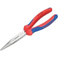 KNIPEX 26 12 200 SB Snipe Nose Side Cutting Pliers (Stork Beak Pliers) with comfort handles black atramentized 200 mm