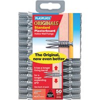 Plasplugs x50 7mm ORIGINALS Plasterboard Fixings Dry Wall Plugs SCF552CC