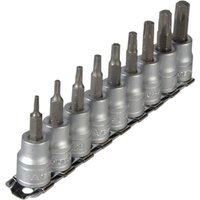 Tengtools - Teng M3813TX M3813TX Socket Clip Rail Set of 9 External torx 3/8in Drive TENM3813TX