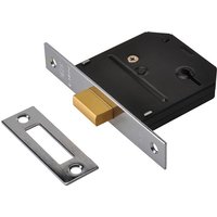 Union ES-DL Essentials 3 Lever Mortice Deadlock Chrome 65mm 2.5in Visi, Silver