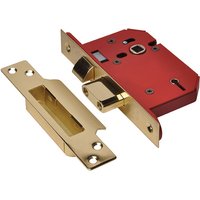 UNION StrongBOLT 2205S 5 Lever Mortice Sashlock Polished Brass 81mm 3in Visi UNNY2205PB30