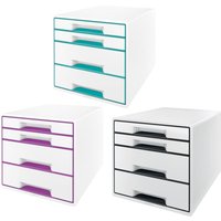 Leitz CUBE WOW 4 drawer unit 2 big and 2 small. A4 Maxi Whiteblack