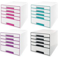 Leitz WOW CUBE Drawer Cabinet, 5 drawers, A4 maxi, WhiteBlack 52531001