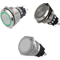 EAO 82 Series Illuminated Push Button Switch, Latching, Panel, 19 mm Cutout, SPDT, Blue LED, IP65, IP67, 240 V dc 240 V
