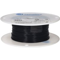 Alpha Wire Hookup Wire TEFLON Series Black Hook Up Wire, 26 AWG, 7 x 34 mm, 34 mm core strands, 1000 ft, Teflon, 5853