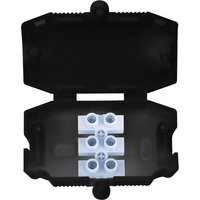 3 Pole Electrical Connector Box 10A Black with Screws