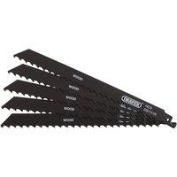 Draper - Reciprocating Saw Blades for Wood and Plastic Cutting, 150mm, 3tpi (Pack of 5) (43066)