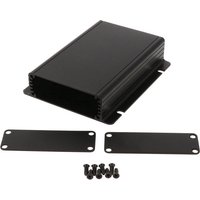 Hammond Flanged 1455F Series Black, Clear Anodised Clear Anodised Lid Aluminium Enclosure, IP54, 23 mm x 121 mm x 54 mm