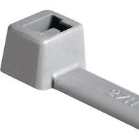 HellermannTyton Cable Tie, Inside Serrated, 100 mm x 2.5mm, Grey Polyamide 66