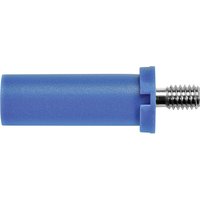Schutzinger Grey Male Banana Plug, 4 mm Connector, M4 Thread Termination, 600V, 32A, Nickel Plating