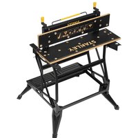 Stanley Portable Steel, Bamboo Workbench, 250kg Max Load Adjustable Height, 800 mm x 370mm x 610 mm