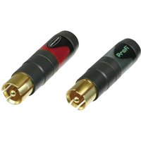 Neutrik NF2D0 RCA Connector 2 Pins Silver/Black Straight Sleeve Socket