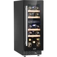 Baridi 17 Bottle Dual Zone Slim 30Cm Wine Cooler, Touch Screen, Black, Black