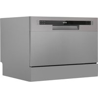 Baridi Compact Tabletop Dishwasher 6 Place Settings, 6 Programmes - Silver, Silver