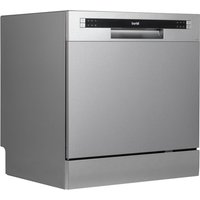 Baridi Compact Tabletop Dishwasher 8 Place Settings, 6 Programmes - Silver, Silver
