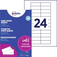 Avery Print Badge Insert Refills 90x54mm White Pack of 200 L4727-20