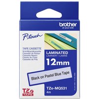 Brother TZEMQ531 Label Tape 12mm Black on Blue Durable Laminated 8m