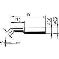 Ersa 1.5 x 7 mm Knife 45 mm Soldering Iron Tip for use with Multi-Pro, Multi TC, Power Tool, PTC 70, Multi-Sprint