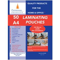 Cathedral Products A4 Gloss Laminating Pouches 150 Micron - Pack of 50