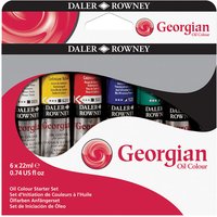 Daler-Rowney 111900150 Georgian Oil Colour Paint Starter Set 6 x 22ml