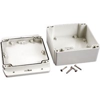 Hammond Flanged 1555F Series Grey Grey Lid Polycarbonate Enclosure, IP68, 62 mm x 119.4 mm x 119.4 mm
