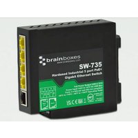 Brainboxes SW-735 Unmanaged 5 Port Ethernet Switch Power Over Ethernet