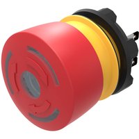 EAO 84 Series Twist Release Illuminated Emergency Stop Push Button, Panel Mount, 22 mm Cutout, 2 NC, IP65, IP67