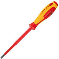 Knipex Slotted Screwdriver, 125 mm Blade VDE/1000V Approved, 232mm Overall