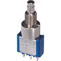 APEM 8000 Series Miniature Push Button Switch, Latching, Panel, 6.5 mm Cutout, SPDT, 125 V 125 V ac