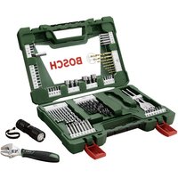 Bosch 2607017193 83-Piece V-Line Tin Drill Bit Set Led Torch Adjustable Spanner