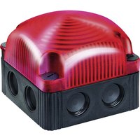 Werma BWM 853 Series Red Beacon 230V dc Flashing Base, LED Bulb, IP66, IP67