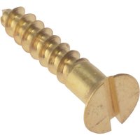 Forgefix - Wood Screw Slotted csk Solid Brass 1in x 8 Box 200 FORCSK18B