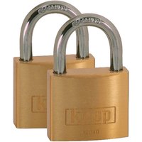 Kasp Key Brass Padlock Weatherproof Keyed Alike, 22 mm Shackle, 40mm Body