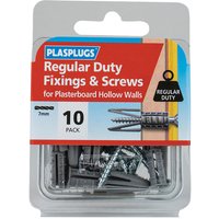 Plasplugs HWRS010 Regular-Duty Fixings & Screws Pack of 10