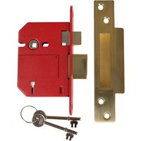 Union - J2200S-PL-3.0 StrongBOLT 2200S bs 5 Lever Mortice Sashlock Satin Brass 81mm Box UNNJ2200SP30