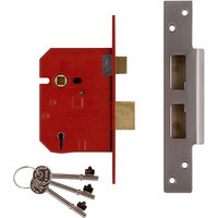 Union - J2234E-PL-2.50 2234E 5 Lever bs Mortice Sashlock Plated Brass Finish 67mm 2.5in Box UNNJ2234EP25