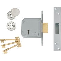 Union - V-3G114E-SC-67 3G114E 5 Lever Mortice Deadlock C-Series 67mm 2.5in Satin Chrome UNNV3G114C67