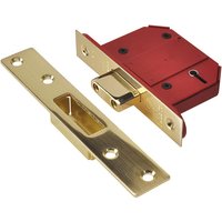 Union - J2100S-PL-2.5 StrongBOLT 2100S bs 5 Lever Mortice Deadlock 68mm 2.5in Satin Brass Box UNNJ2100SP25
