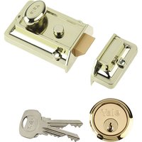 Yale - Locks P77 Traditional Nightlatch 60mm Backset Brasslux Finish Box YAL77BLXPB