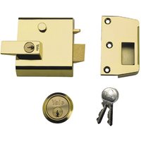 Yale Locks P1 Double Security Nightlatch 60mm Backset Brasslux Fin...
