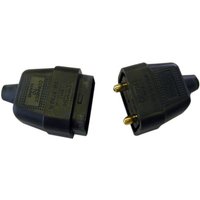 Dencon 9412BNB 2 Pin Rubber Connector Plug 10A Black