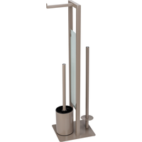 Wenko Stand WC-Garnitur 'Rivalta' 3-in-1 taupe Standfuß aus Glas
