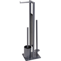 Wenko Stand WC-Garnitur 'Rivalta' 3-in-1 grau Standfuß aus Glas