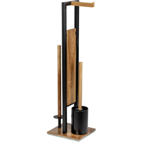 Wenko Stand WC-Garnitur 'Rivalta' 3-in-1 Akazienholz/Stahl schwarz