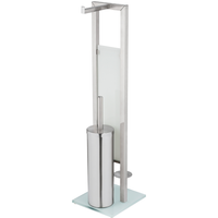 Wenko Stand WC-Garnitur 'Rivalta' 3-in-1 edelstahlfarben Standfuß aus Glas