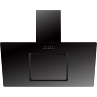 Respekta Schräghaube 'CH22010/90SBZ' Metall/Glas schwarz 90 cm