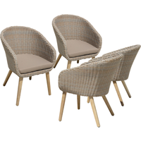 Garden Pleasure Gartenstuhl-Set 'Visalia' grau 4-teilig