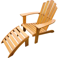 Promadino Gartensessel mit Fußablage Holz braun 141 x 76 x 92 cm