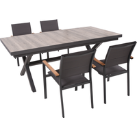 Garden Pleasure Gartenmöbel-Set 'Rana/Davina' dunkelgrau 5-teilig